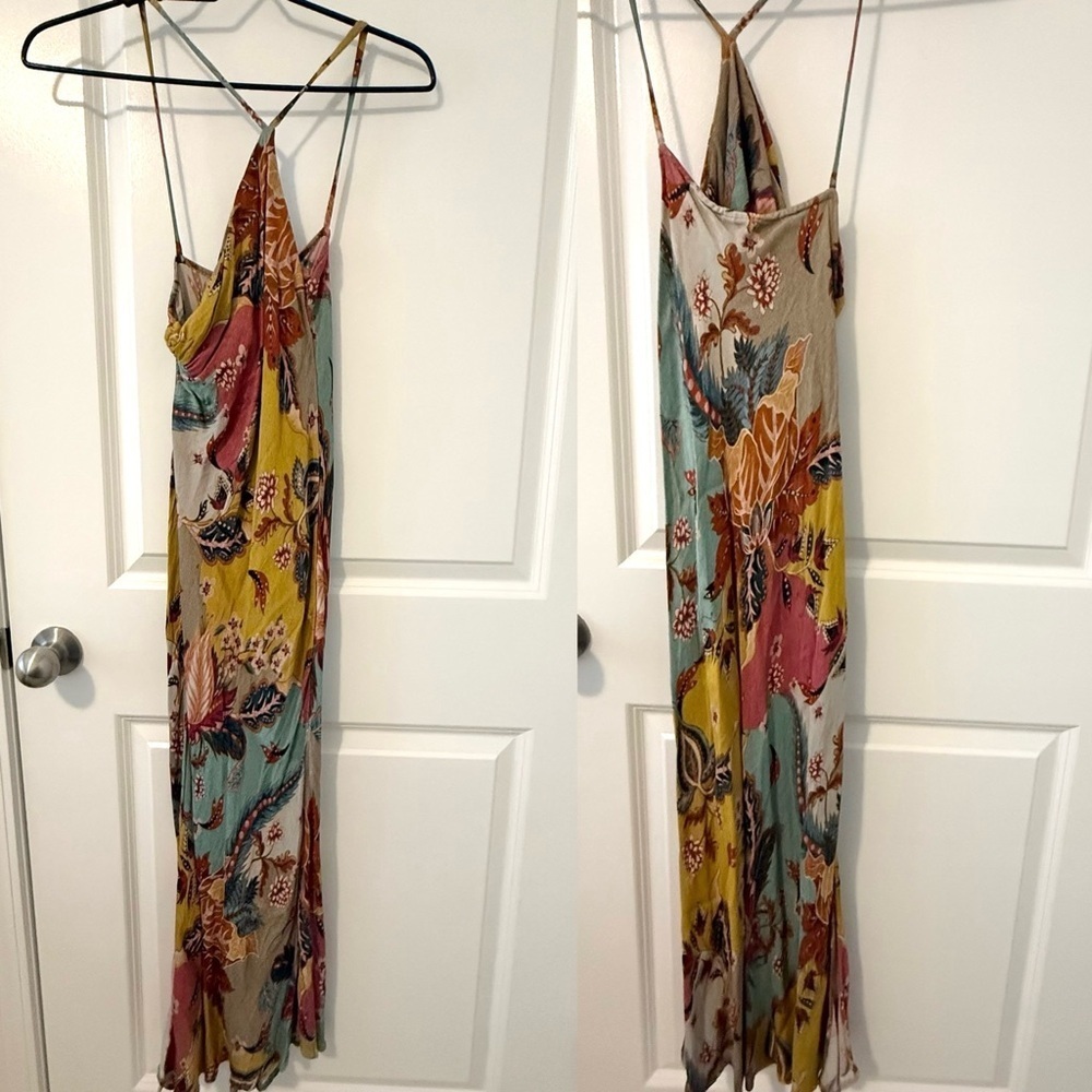 Anthropologie bl-nk slip Floral Midi Dress size 6 - Picture 2 of 9